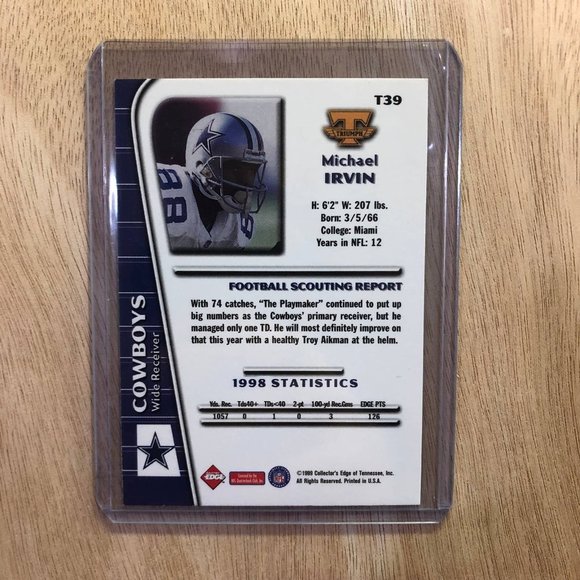 Michael Irvin - NFL Trading Card - Picture 2 of 2